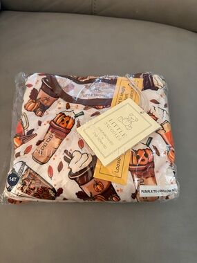 Little Snuggles Pumpkin Spice Cozy Pajama Top - White & Orange